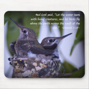 Alfombrilla De Ratón Génesis 1:20 Hummingbirds Juvenil Mousepad