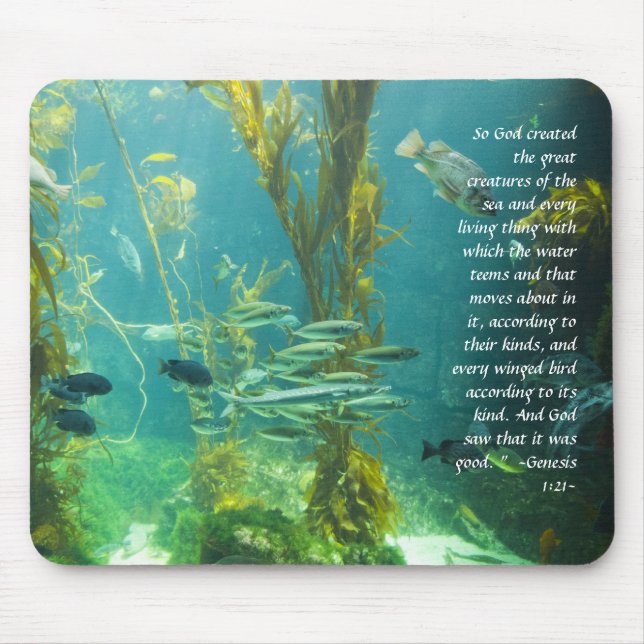 Alfombrilla De Ratón Génesis 1:21 Pacífico Kelp Mousepad (Frente)