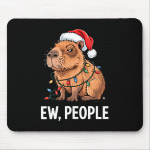 Alfombrilla De Ratón Gente asquerosa Capybara Luces de Navidad Divertid