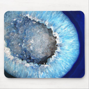 Alfombrilla De Ratón Geode de cristal azul de caída