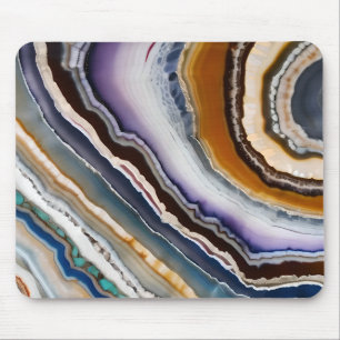Alfombrilla De Ratón Geode de la agata de la terracota azul de Lilac bl