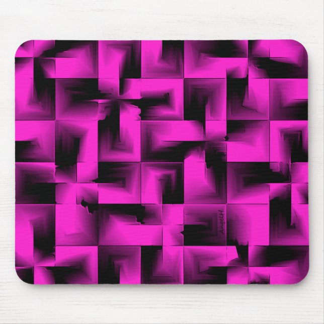 Alfombrilla De Ratón Geometría 3D - Impactante Rosa AH2009 (Frente)