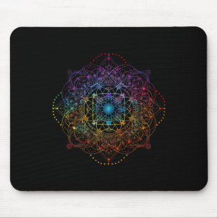 Alfombrilla De Ratón Geometría Sagrada Cubo de Metatron Colorido Espiri
