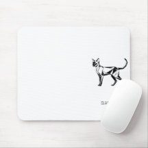 Alfombrilla de ratón geométrica de gato siamés min