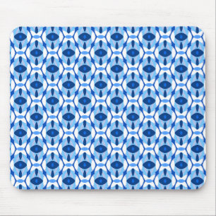 Alfombrilla De Ratón Geométrica del resumen azul marino y azul claro