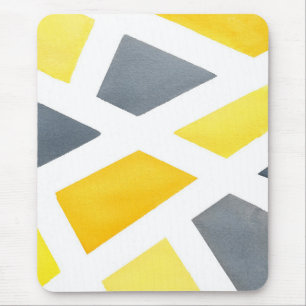 Alfombrilla De Ratón Geométrica gris amarillo