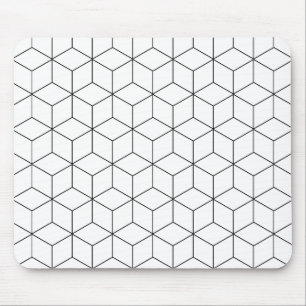 Alfombrilla De Ratón Geométrico Moderno Negro Y Blanco