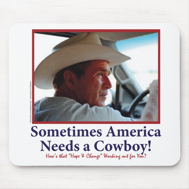 Alfombrilla De Ratón George W Bush en gorra de vaquero (Frente)