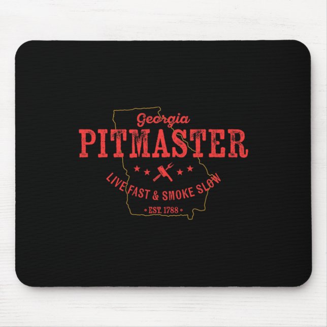Alfombrilla De Ratón Georgia Bbq Pitmaster Para La Barbacoa Para Fumar  (Frente)