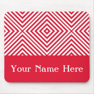Alfombrilla De Ratón Geranium Diamond Chevron con nombre personalizado