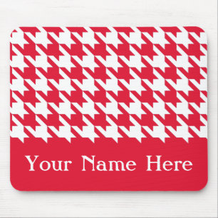 Alfombrilla De Ratón Geranium Elegant Houndstoth con nombre personaliza