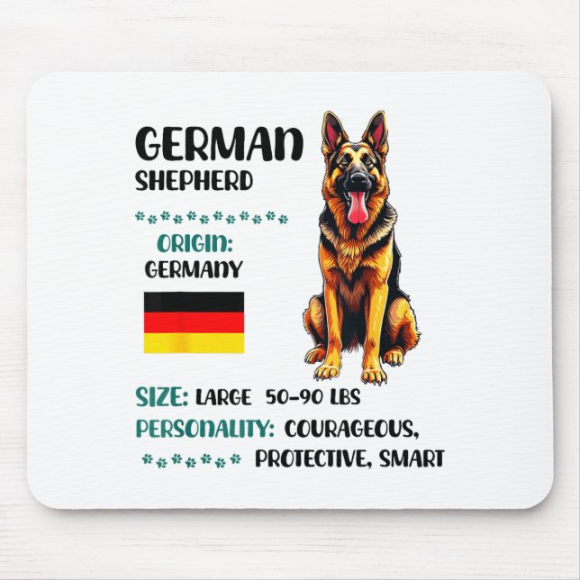 Alfombrilla De Ratón German Shepherd Origin Funny German Shepherd Lover (Frente)