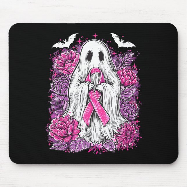 Alfombrilla De Ratón Ghost Ribbon Sensibilización sobre el Cáncer de Ma (Frente)