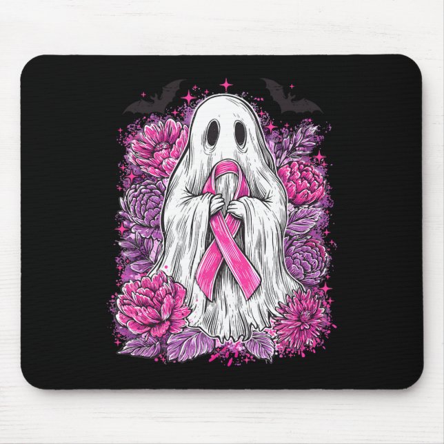 Alfombrilla De Ratón Ghost Ribbon Sensibilización sobre el Cáncer de Ma (Frente)