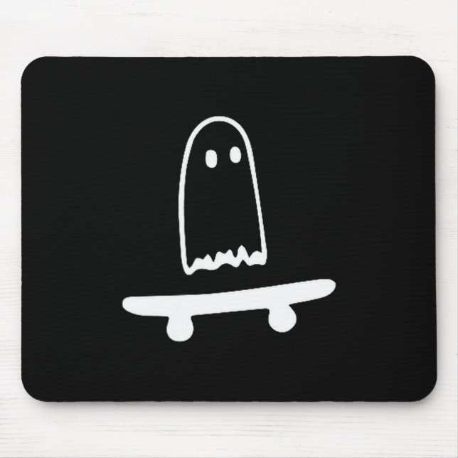 Alfombrilla De Ratón Ghost Skateboard Lazy Halloween Costume Funny Skat (Frente)