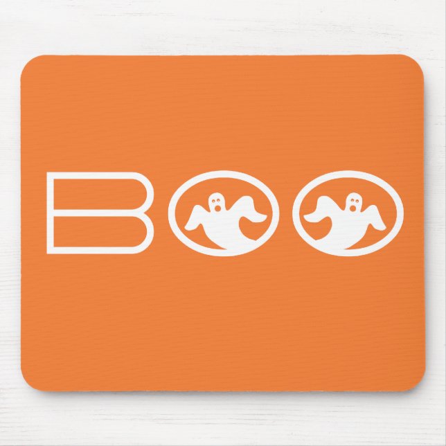 Alfombrilla De Ratón Ghostly Boo Mousepad, Naranja y blanco (Frente)