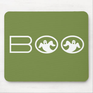 Alfombrilla De Ratón Ghostly Boo Mousepad, verde y blanco