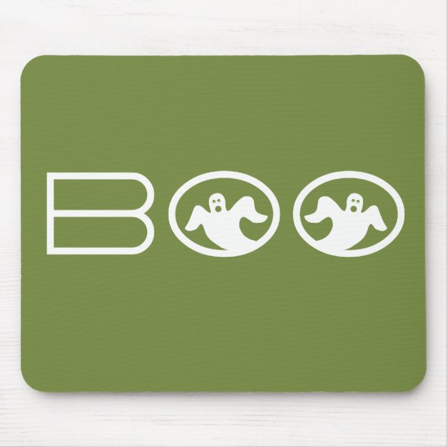 Alfombrilla De Ratón Ghostly Boo Mousepad, verde y blanco (Frente)