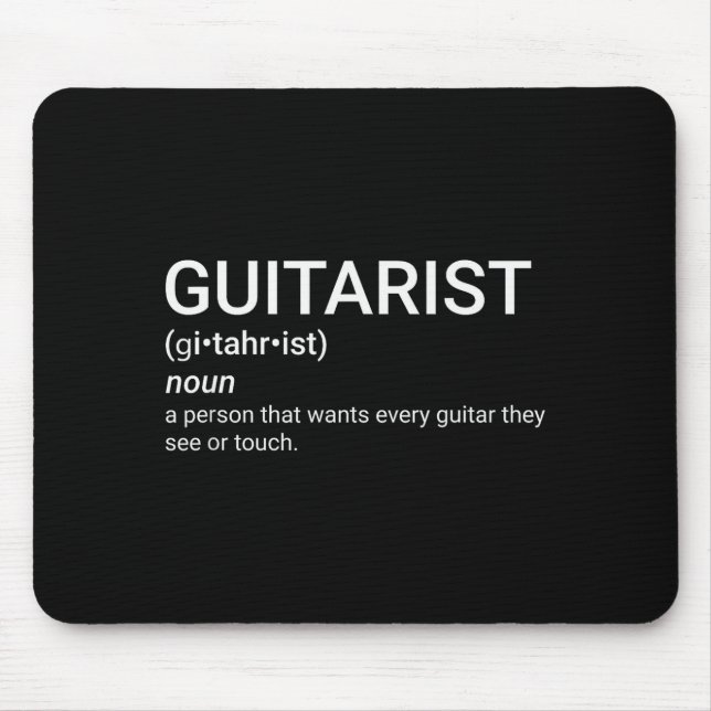 Alfombrilla De Ratón Gift For Guitar Player Guitarist Definition Funny  (Frente)