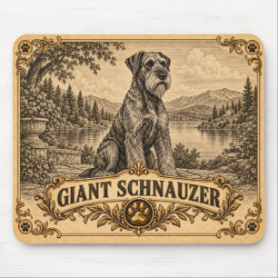 Alfombrilla De Ratón Gigante Schnauzer, perro de herencia vintage
