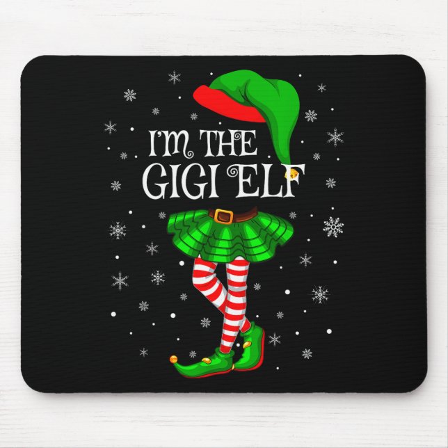 Alfombrilla De Ratón Gigi Elf Christmas Matching Family Women Girls Elf (Frente)