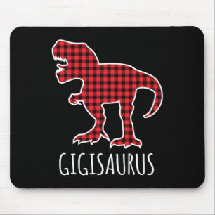 Alfombrilla De Ratón Gigisaurus Buffalo Plaid Dinosaur Divertido Combin