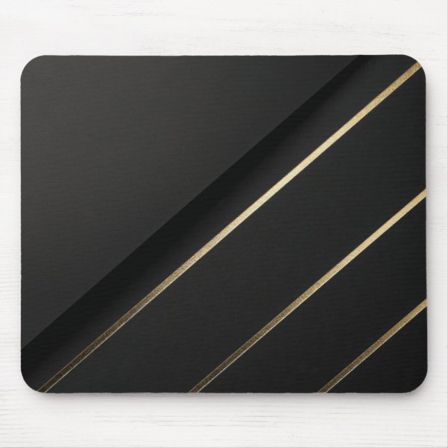 Alfombrilla De Ratón Gilded Alignment — Minimalist Black & Gold (Frente)