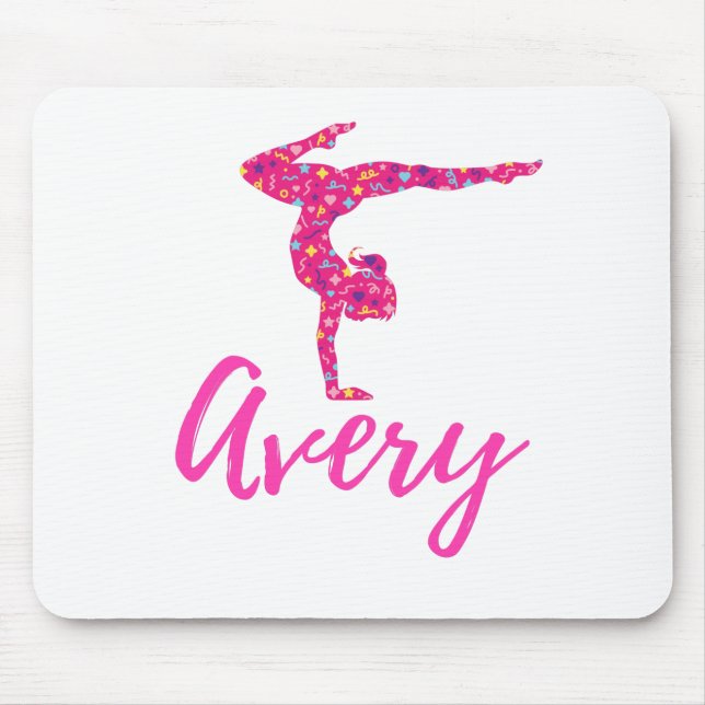 Alfombrilla De Ratón Gimnasia Gimnasia Personalizada Nombre Avery (Frente)