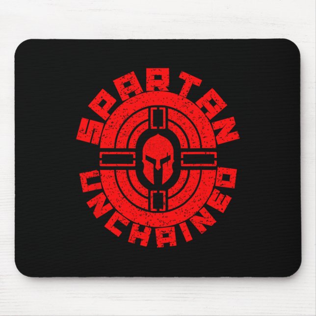Alfombrilla De Ratón Gimnasio de raza guerrera Spartan sin encadenar (Frente)