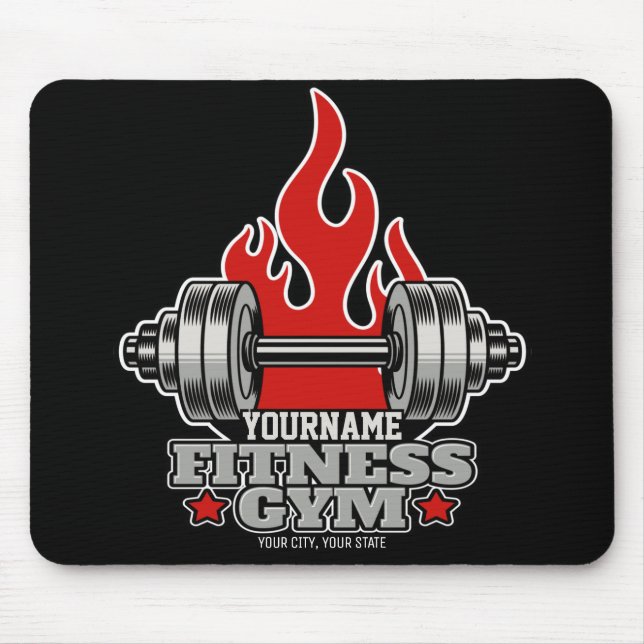Alfombrilla De Ratón Gimnasio Dumbbell Lifting Personalizado (Frente)
