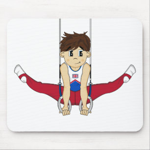 Alfombrilla De Ratón Gimnasta lindo en los anillos Mousepad
