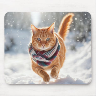 Alfombrilla De Ratón Ginger Cat On Snow