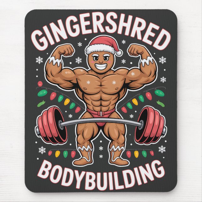 Alfombrilla De Ratón Gingerbread Bodybuilding Christmas Gym  (Frente)