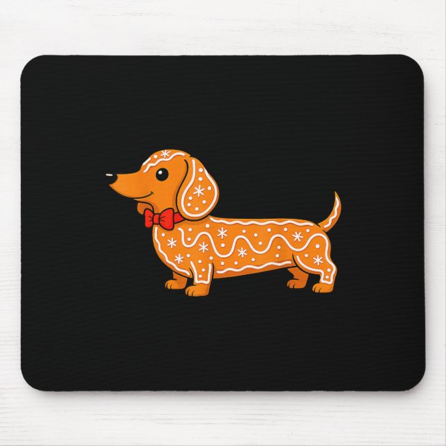Alfombrilla De Ratón Gingerbread Dachshund Christmas Cute Weiner Dog  (Frente)