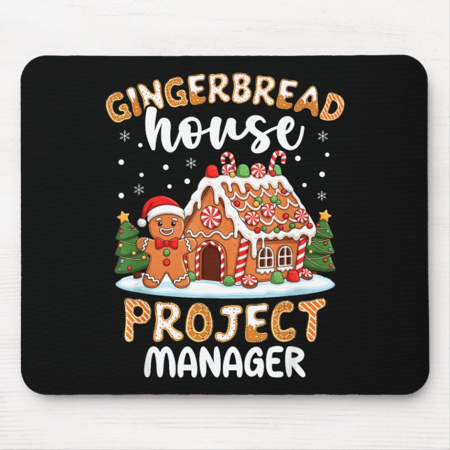Alfombrilla De Ratón Gingerbread House Project Manager Christmas Cookie (Frente)