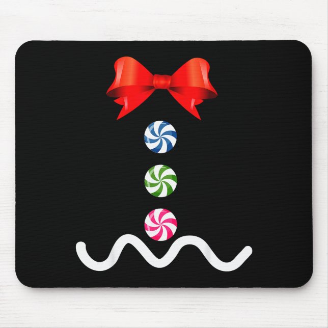 Alfombrilla De Ratón Gingerbread Man Christmas Costume Cookie Baking  (Frente)