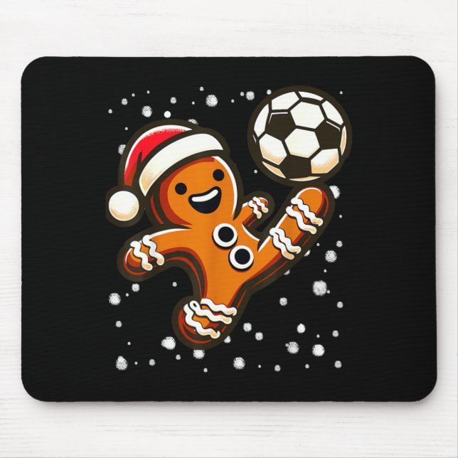Alfombrilla De Ratón Gingerbread Plays Soccer Bicycle Kick, Cookie Chri (Frente)