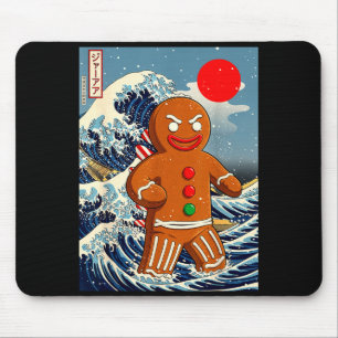 Alfombrilla De Ratón Gingerbread-zilla Arte Japonés Antiguo Divertido N