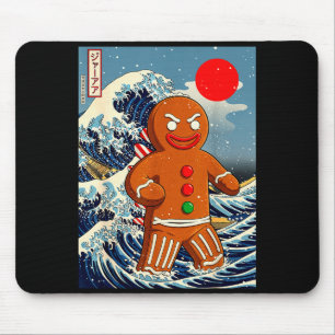 Alfombrilla De Ratón Gingerbread-zilla Arte Japonés Antiguo Divertido N
