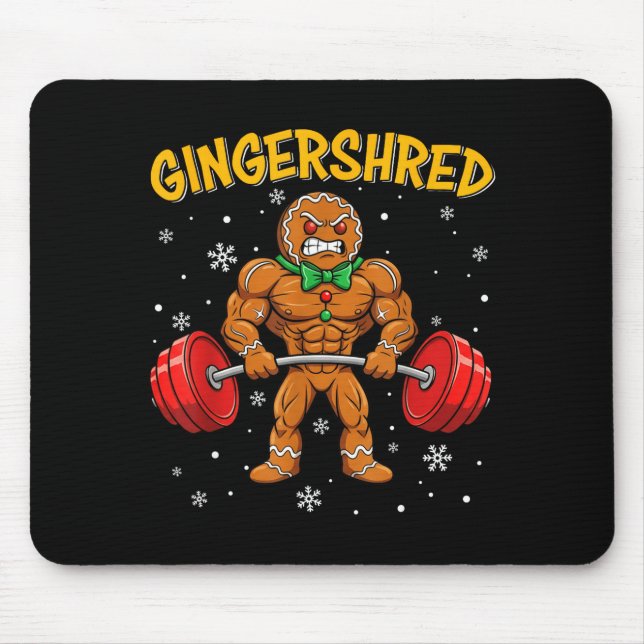 Alfombrilla De Ratón Gingershred Funny Gingerbread Man Gym Bodybuilding (Frente)