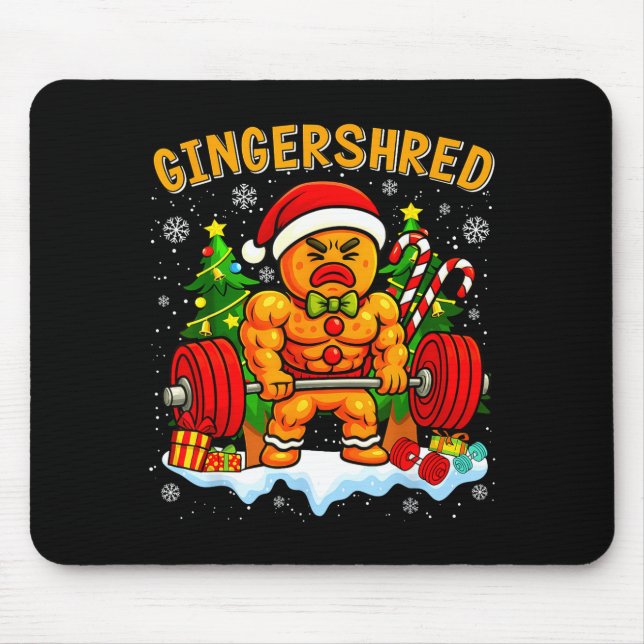 Alfombrilla De Ratón Gingershred Funny Gingerbread Man Gym Bodybuilding (Frente)
