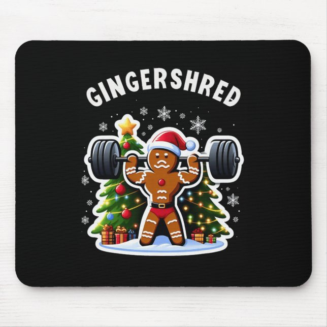 Alfombrilla De Ratón Gingershred Funny Gingerbread Man Gym Bodybuilding (Frente)