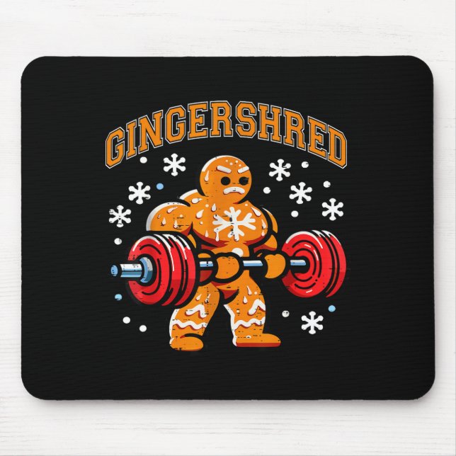 Alfombrilla De Ratón Gingershred Funny Gingerbread Man Gym Bodybuilding (Frente)