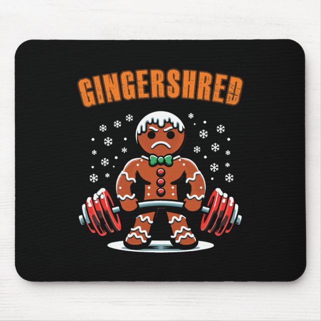 Alfombrilla De Ratón Gingershred Funny Gingerbread Man Gym Bodybuilding (Frente)