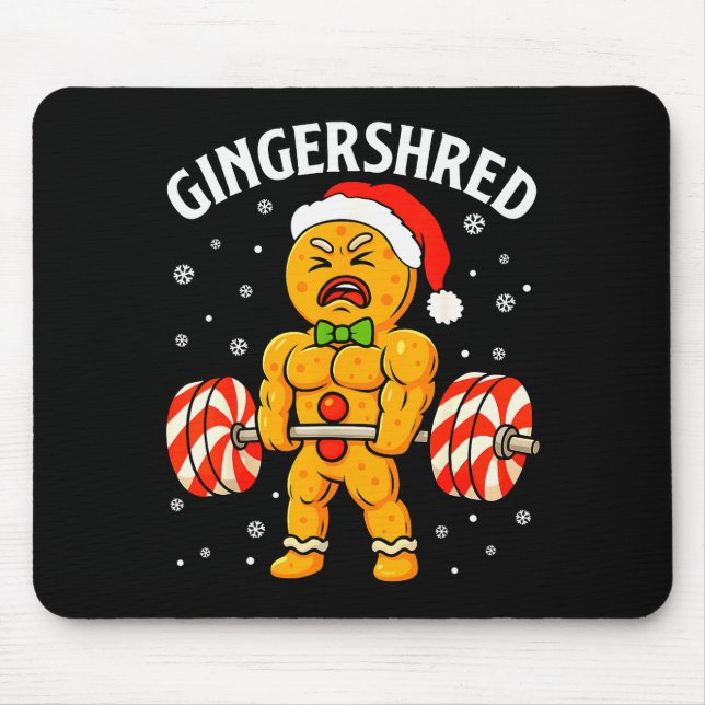 Alfombrilla De Ratón Gingershred Funny Gingerbread Man Gym Bodybuilding (Frente)
