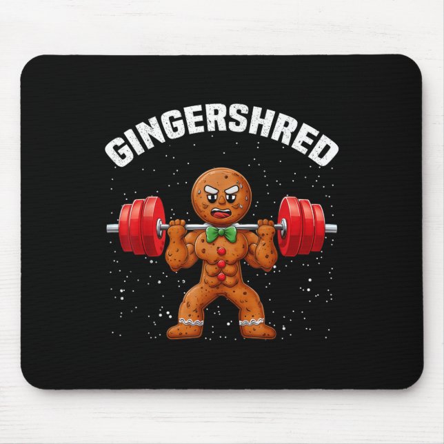 Alfombrilla De Ratón Gingershred Funny Gingerbread Man Gym Bodybuilding (Frente)