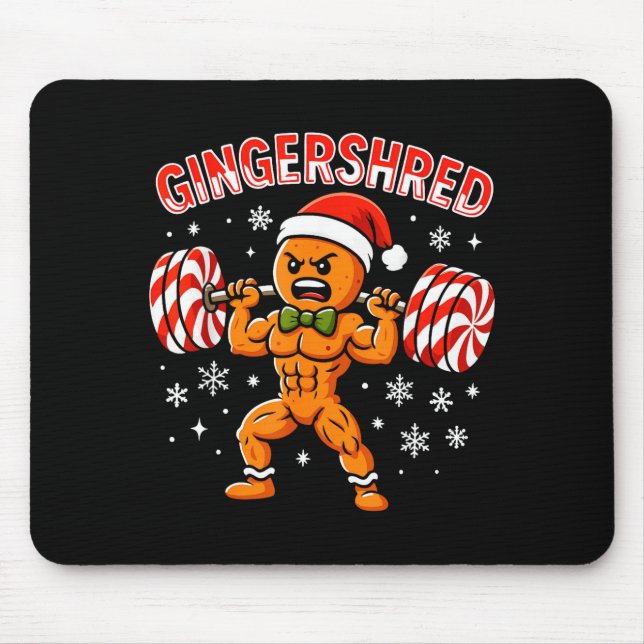 Alfombrilla De Ratón Gingershred Funny Gingerbread Man Gym Bodybuilding (Frente)