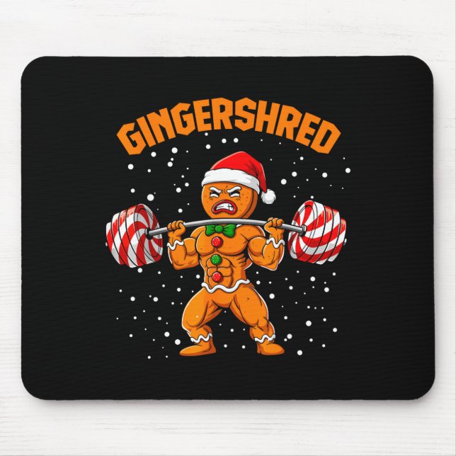 Alfombrilla De Ratón Gingershred Funny Gingerbread Man Gym Bodybuilding (Frente)