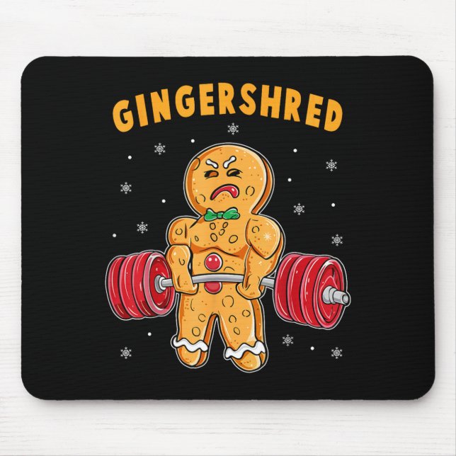 Alfombrilla De Ratón Gingershred Funny Gingerbread Man Gym Bodybuilding (Frente)