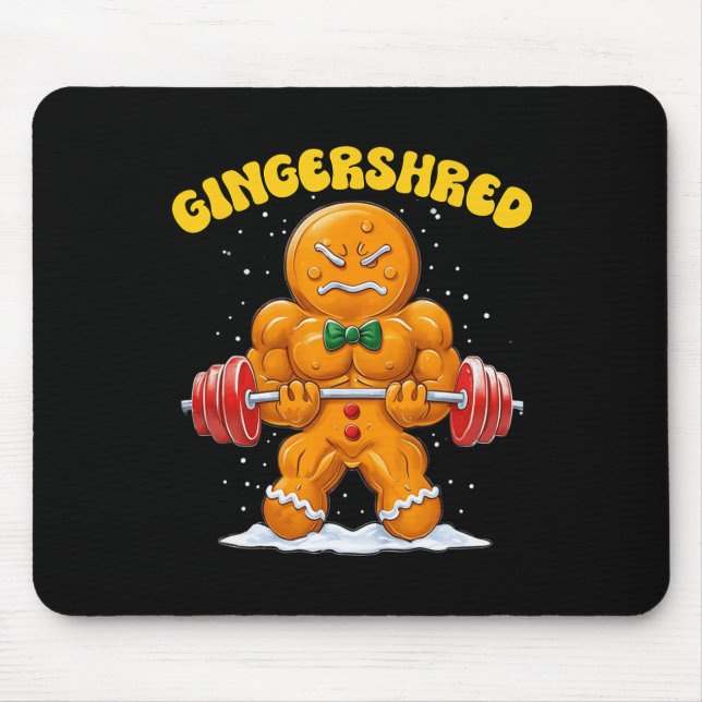 Alfombrilla De Ratón Gingershred Funny Gingerbread Man Gym Bodybuilding (Frente)